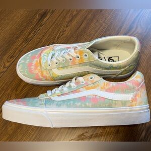 Multi-color tie-dye Vans sneakers